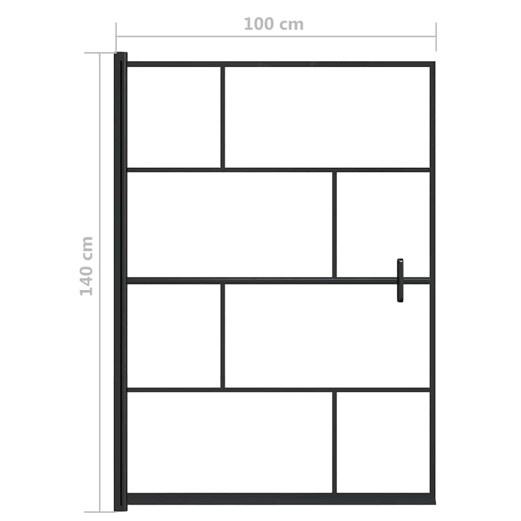 Fekete ESG zuhanykabin 100 x 140 cm 5