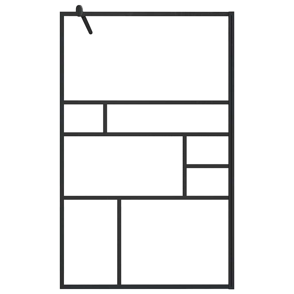 Fekete zuhanyfal átlátszó ESG üveggel 100 x 195 cm 3