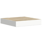 Tölgyszínű és fehér MDF lebegő fali polc 23 x 23,5 x 3,8 cm 2