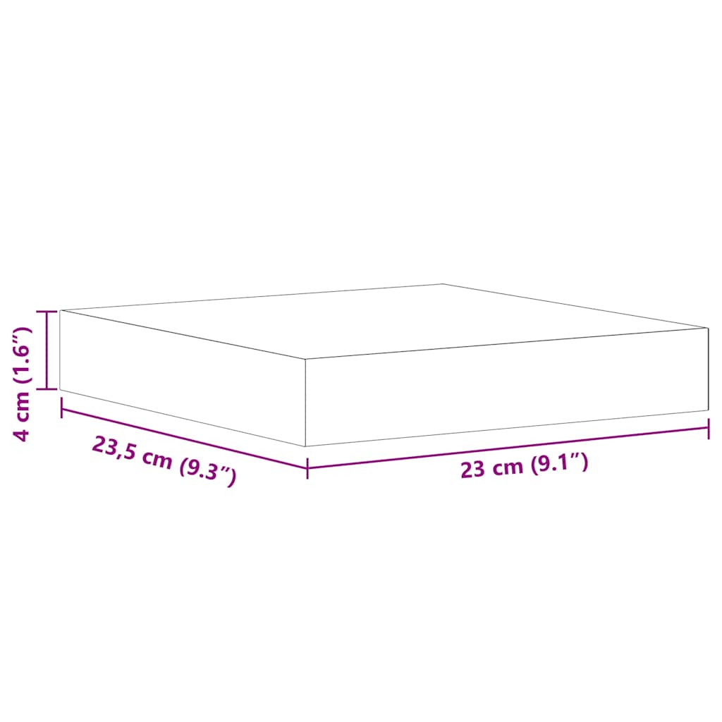 2 db tölgyszínű és fehér MDF lebegő fali polc 23x23,5x3,8 cm 16