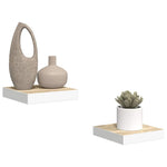 2 db tölgyszínű és fehér MDF lebegő fali polc 23x23,5x3,8 cm 5