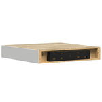 2 db tölgyszínű és fehér MDF lebegő fali polc 23x23,5x3,8 cm 9