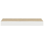 Tölgyszínű és fehér MDF lebegő fali polc 50 x 23,5 x 3,8 cm 6