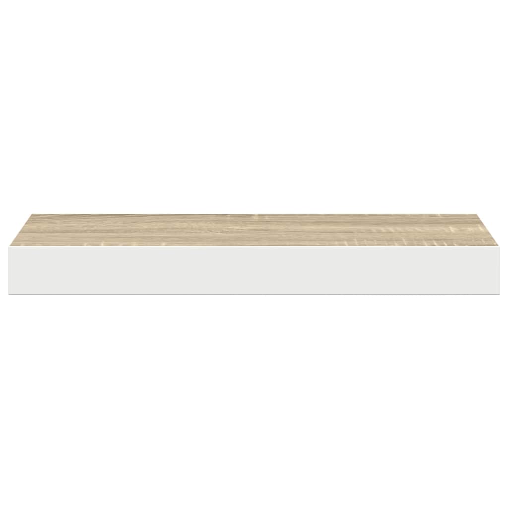 Tölgyszínű és fehér MDF lebegő fali polc 50 x 23,5 x 3,8 cm 6