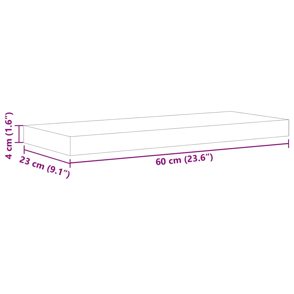 2 db tölgyszínű és fehér MDF lebegő fali polc 60x23,5x3,8 cm 16