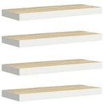 4 db tölgyszínű és fehér MDF lebegő fali polc 60x23,5x3,8 cm 2