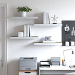 4 db tölgyszínű és fehér MDF lebegő fali polc 60x23,5x3,8 cm 3