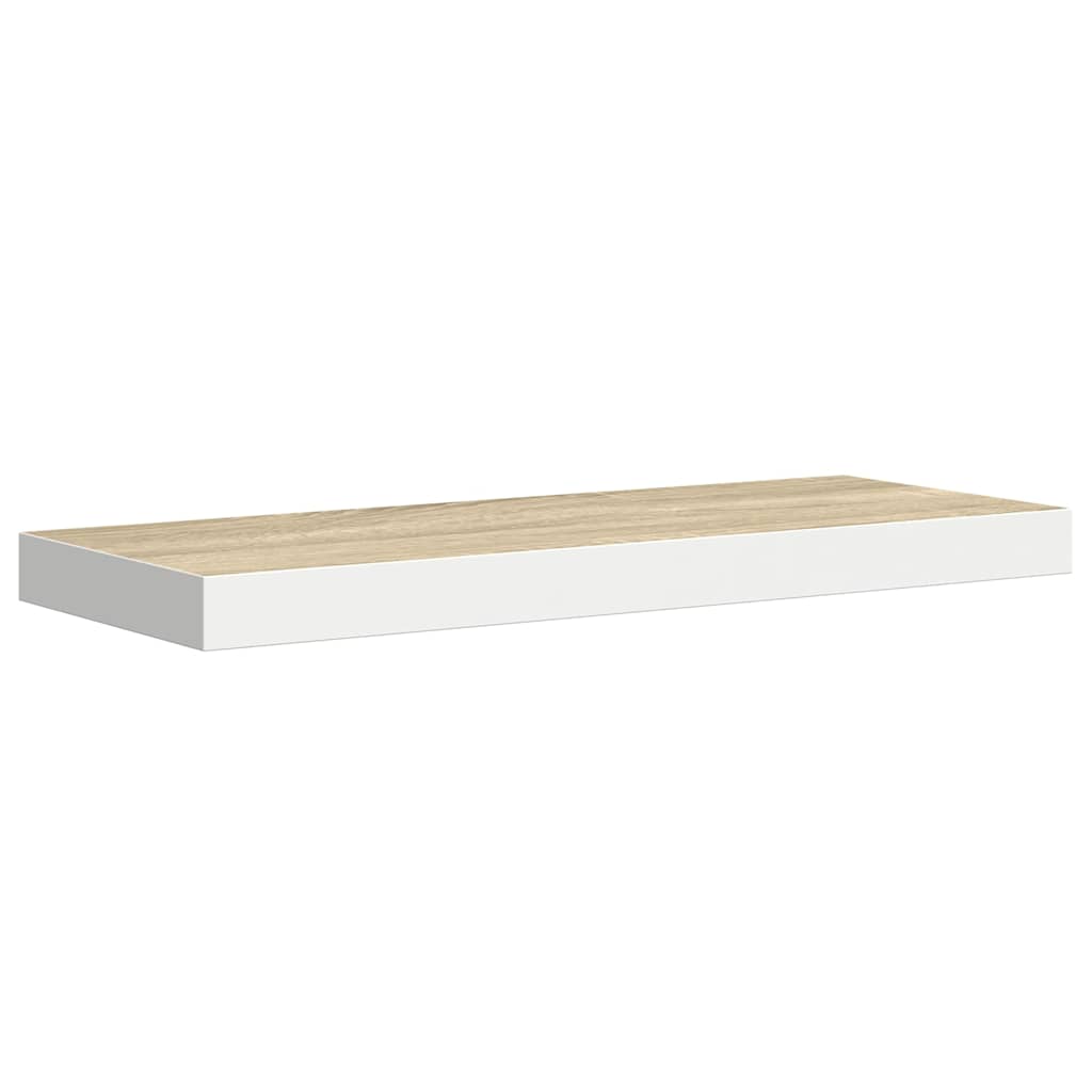 4 db tölgyszínű és fehér MDF lebegő fali polc 60x23,5x3,8 cm 6