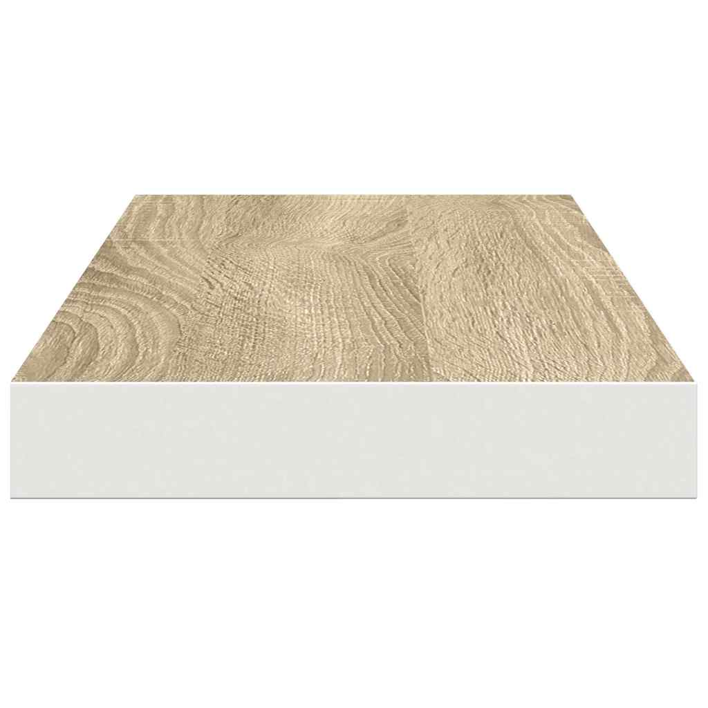 4 db tölgyszínű és fehér MDF lebegő fali polc 60x23,5x3,8 cm 8
