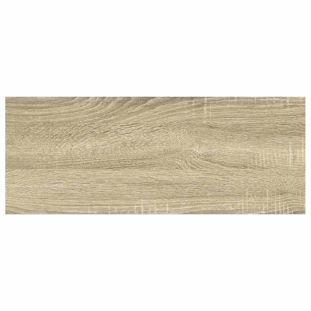 4 db tölgyszínű és fehér MDF lebegő fali polc 60x23,5x3,8 cm 10