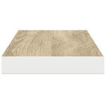 2 db tölgyszínű és fehér MDF lebegő fali polc 80x23,5x3,8 cm 8