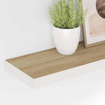 Fehér-tölgyszínű MDF lebegő fali polc 90 x 23,5 x 3,8 cm 4