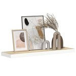 Fehér-tölgyszínű MDF lebegő fali polc 90 x 23,5 x 3,8 cm 5