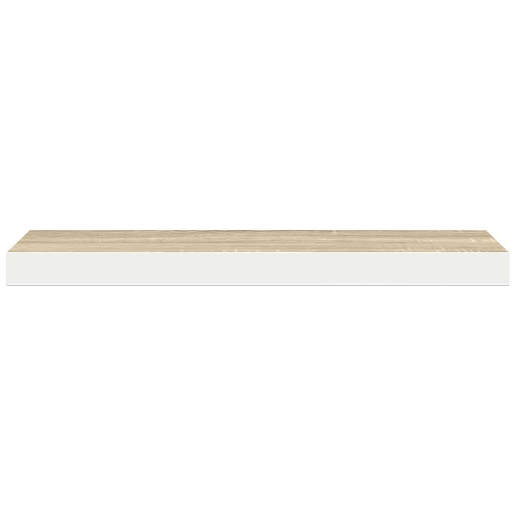 Fehér-tölgyszínű MDF lebegő fali polc 90 x 23,5 x 3,8 cm 6
