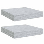 2 db betonszürke MDF lebegő fali polc 23 x 23,5 x 3,8 cm 2