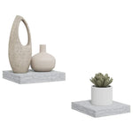 2 db betonszürke MDF lebegő fali polc 23 x 23,5 x 3,8 cm 5