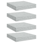 4 db betonszürke MDF lebegő fali polc 23 x 23,5 x 3,8 cm 2