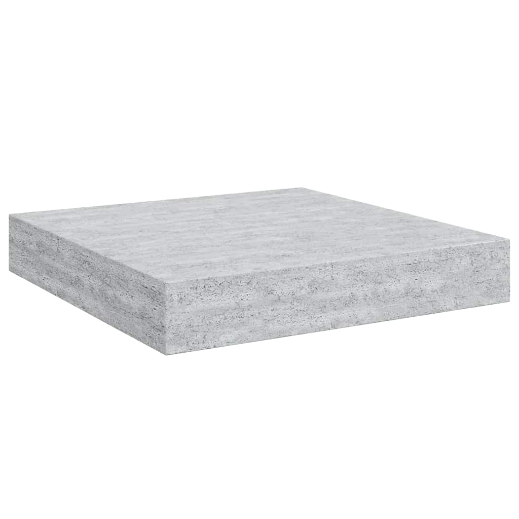 4 db betonszürke MDF lebegő fali polc 23 x 23,5 x 3,8 cm 6