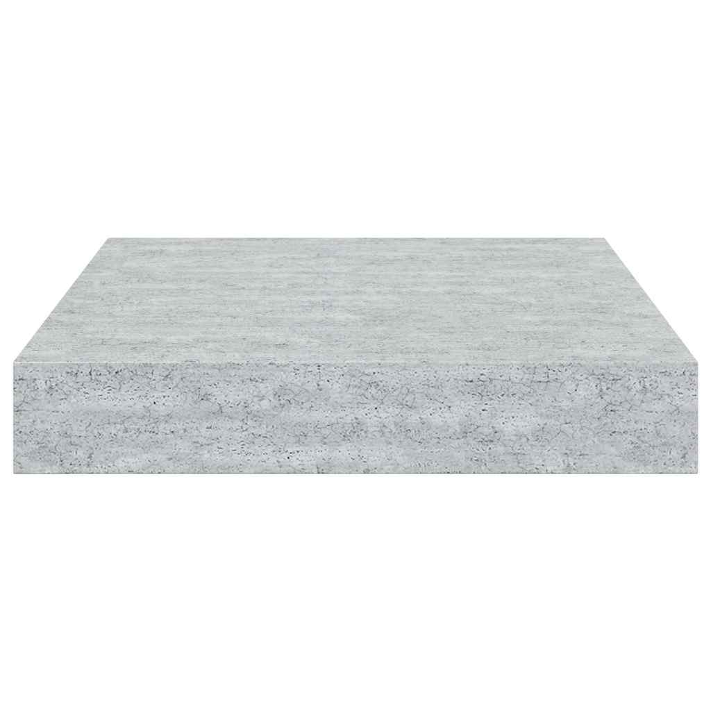 4 db betonszürke MDF lebegő fali polc 23 x 23,5 x 3,8 cm 7