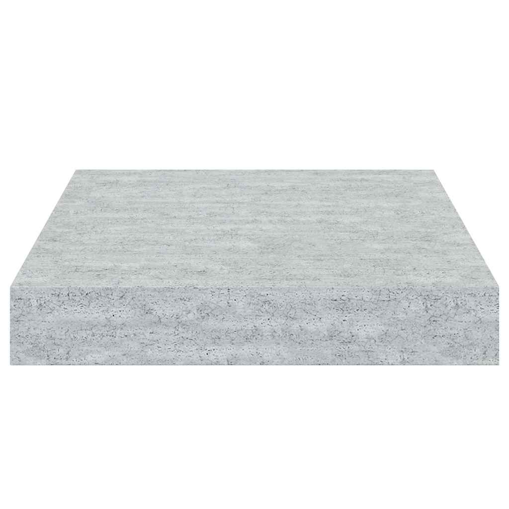 4 db betonszürke MDF lebegő fali polc 23 x 23,5 x 3,8 cm 8