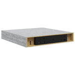 4 db betonszürke MDF lebegő fali polc 23 x 23,5 x 3,8 cm 9