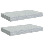 2 db betonszürke MDF lebegő fali polc 40 x 23 x 3,8 cm 2