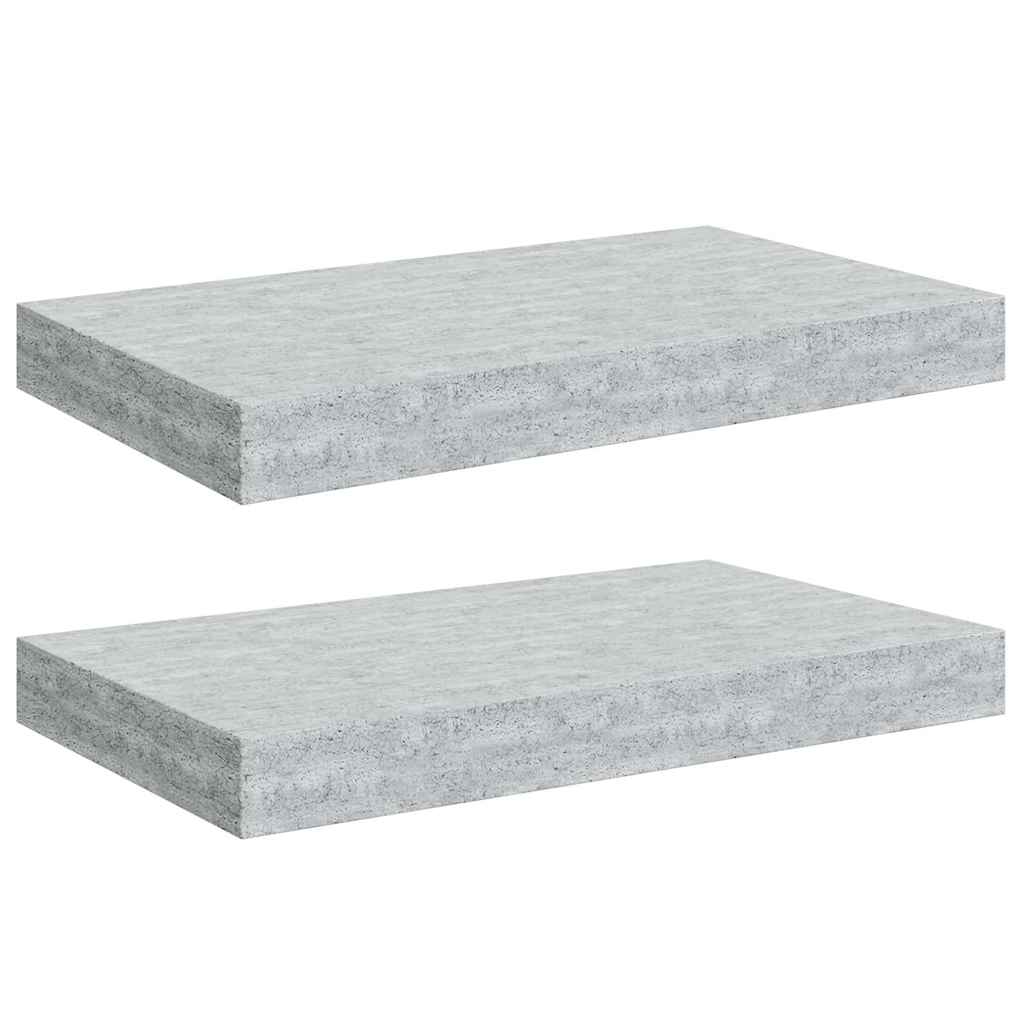 2 db betonszürke MDF lebegő fali polc 40 x 23 x 3,8 cm 2