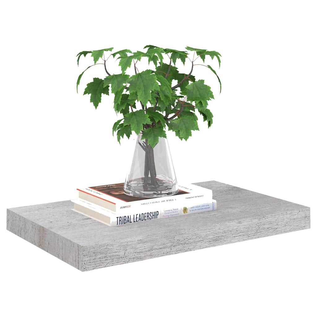 Betonszürke MDF lebegő fali polc 50 x 23,5 x 3,8 cm 3