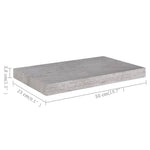 Betonszürke MDF lebegő fali polc 50 x 23,5 x 3,8 cm 7