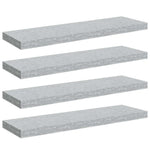 4 db betonszürke MDF lebegő fali polc 80 x 23,5 x 3,8 cm 2