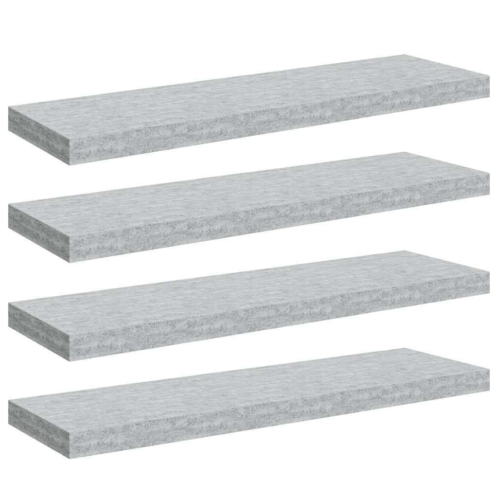 4 db betonszürke MDF lebegő fali polc 80 x 23,5 x 3,8 cm 2
