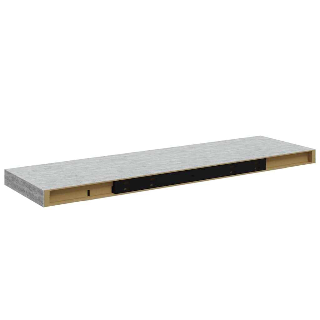 4 db betonszürke MDF lebegő fali polc 80 x 23,5 x 3,8 cm 9