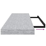 4 db betonszürke MDF lebegő fali polc 80 x 23,5 x 3,8 cm 11