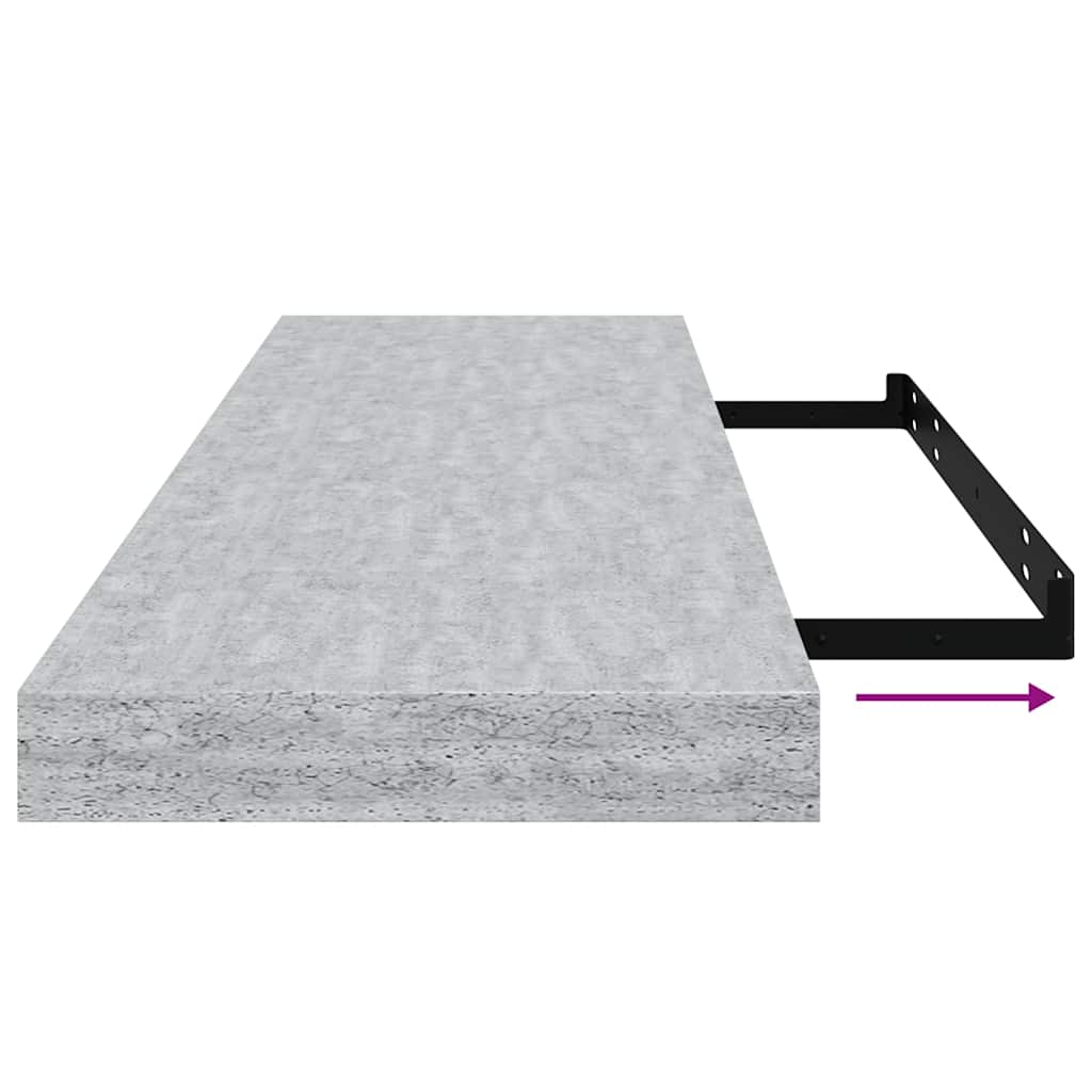 4 db betonszürke MDF lebegő fali polc 80 x 23,5 x 3,8 cm 11