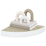 2 db fehér-tölgyszínű MDF fali sarokpolc 25 x 25 x 3,8 cm 4