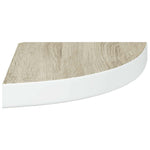 2 db fehér-tölgyszínű MDF fali sarokpolc 25 x 25 x 3,8 cm 7