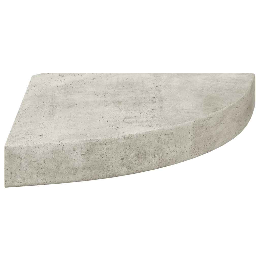 Betonszürke MDF fali sarokpolc 25 x 25 x 3,8 cm 6