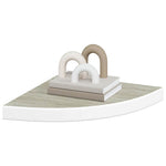 2 db tölgyszínű és fehér MDF fali sarokpolc 35 x 35 x 3,8 cm 4