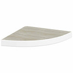 2 db tölgyszínű és fehér MDF fali sarokpolc 35 x 35 x 3,8 cm 5
