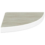 2 db tölgyszínű és fehér MDF fali sarokpolc 35 x 35 x 3,8 cm 7