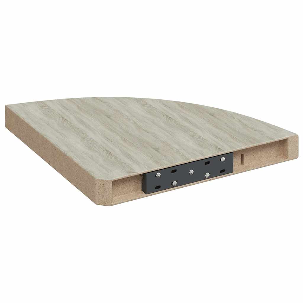 2 db tölgyszínű és fehér MDF fali sarokpolc 35 x 35 x 3,8 cm 8