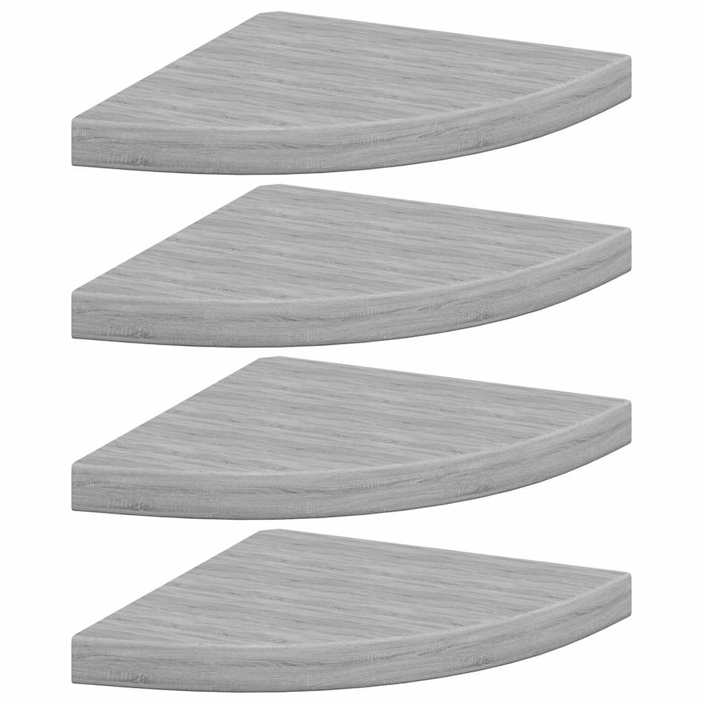 4 db betonszürke MDF fali sarokpolc 35 x 35 x 3,8 cm 2