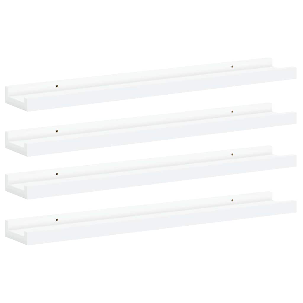 4 db fehér fali polc 60 x 9 x 3 cm 2