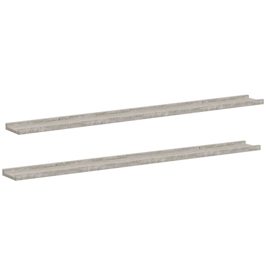 2 db betonszürke fali polc 115 x 9 x 3 cm 2