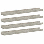 4 db betonszürke fali polc 60 x 9 x 3 cm 2