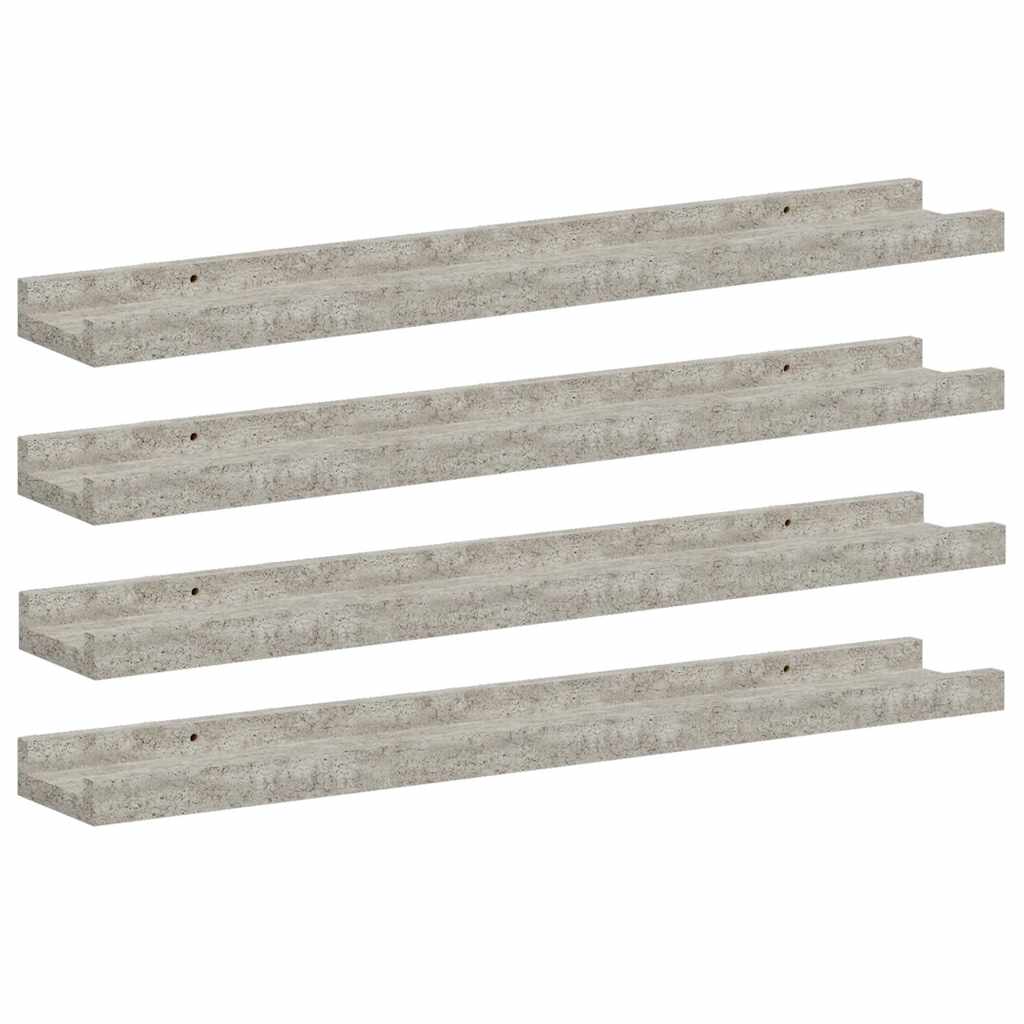 4 db betonszürke fali polc 60 x 9 x 3 cm 2