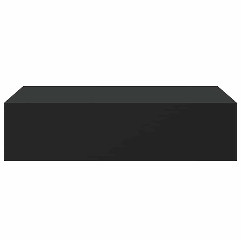 2 db fekete MDF falra szerelhető fiókos polc 40 x 23,5 x 10 cm 7