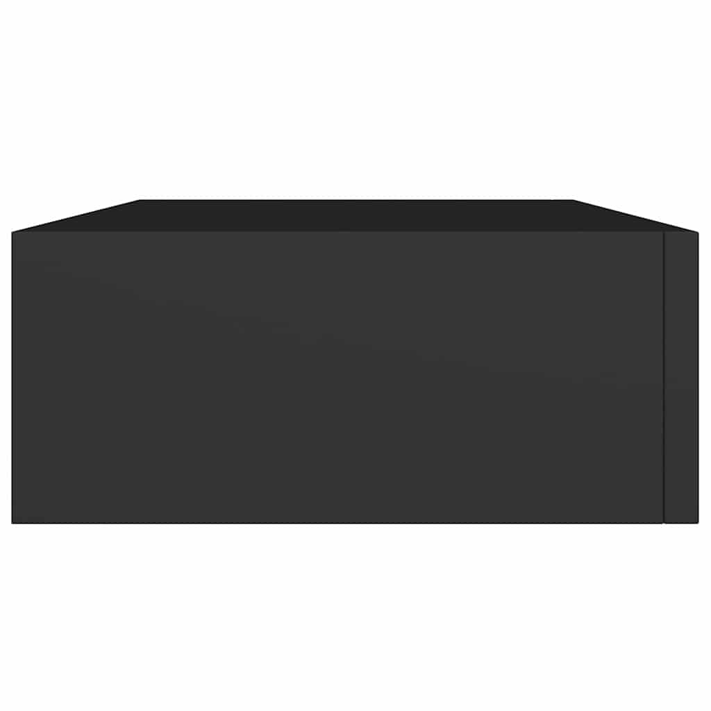 2 db fekete MDF falra szerelhető fiókos polc 40 x 23,5 x 10 cm 8