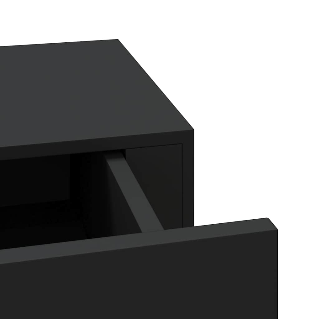 2 db fekete MDF falra szerelhető fiókos polc 40 x 23,5 x 10 cm 10