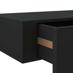2 db fekete MDF falra szerelhető fiókos polc 40 x 23,5 x 10 cm 11